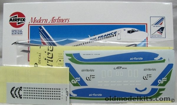 Airfix 1/144 Boeing 737 'Special Edition' - Air France or British Airways - And With ATP Air Florida Decals and ATP Window Decals, 03181 plastic model kit